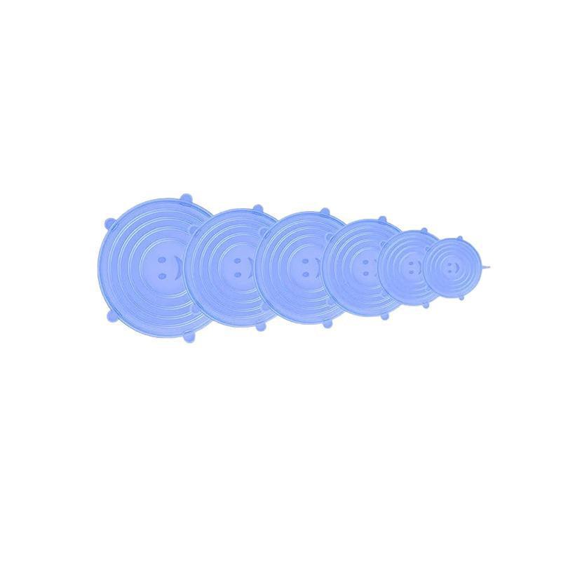 6PCS Stretch Reusable Silicone Food Saver Cover Seal Insta Lids Bowl Wraps - Yellow