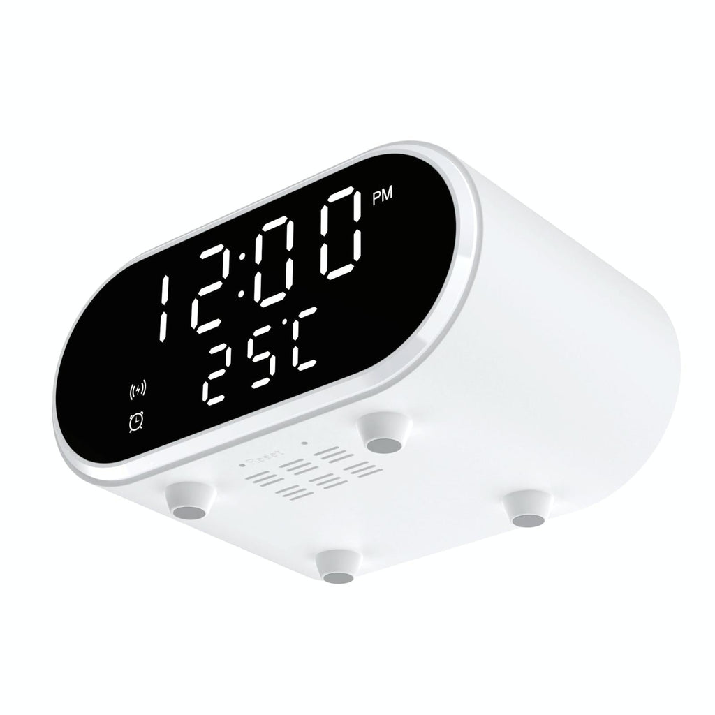 15W Wireless Charger With Mirror & Clock - Black