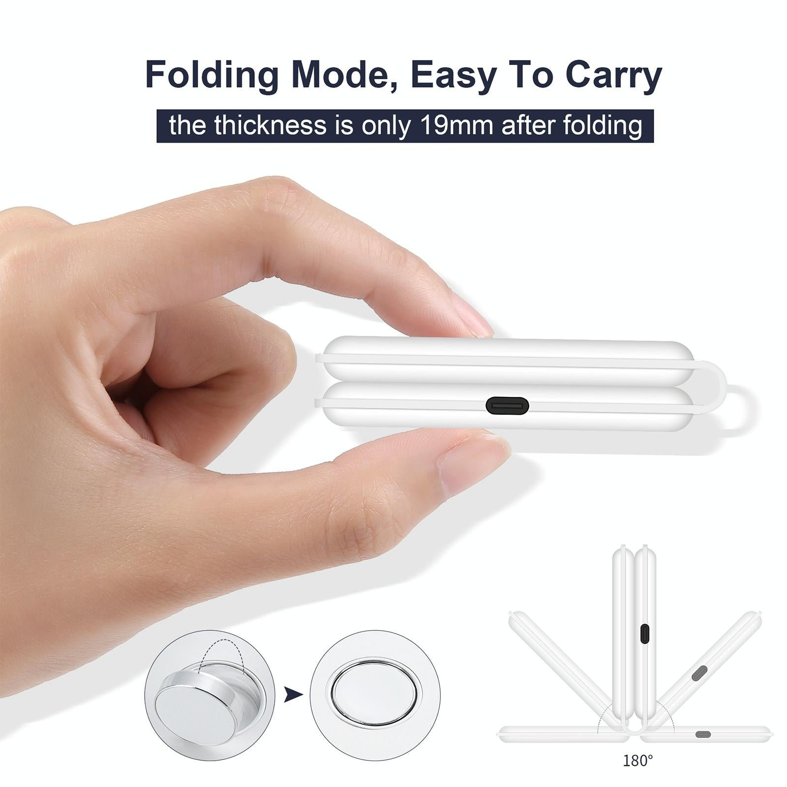 Foldable Dual Wireless Charger For Phones Iwatch Airpods - Black