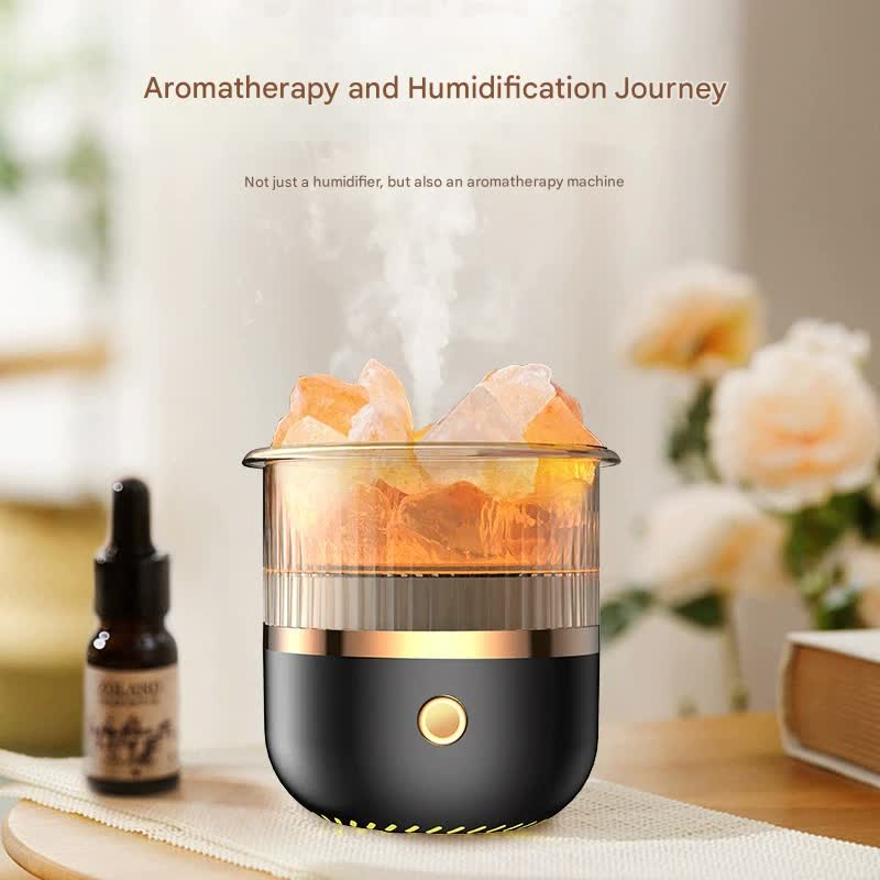 Crystal Humidifier with LED Light - Aromatherapy Diffuser for Home Relaxation(black)