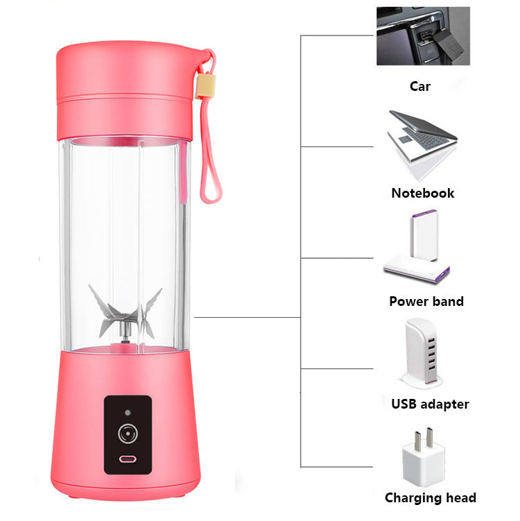 Black Portable Blender USB Rechargeable - Personal Size Smoothie Maker On The Go