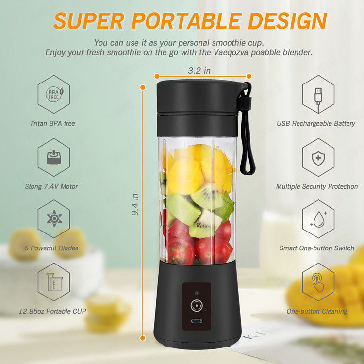 Rose Red Portable Blender USB Rechargeable - Personal Size Smoothie Maker On The Go