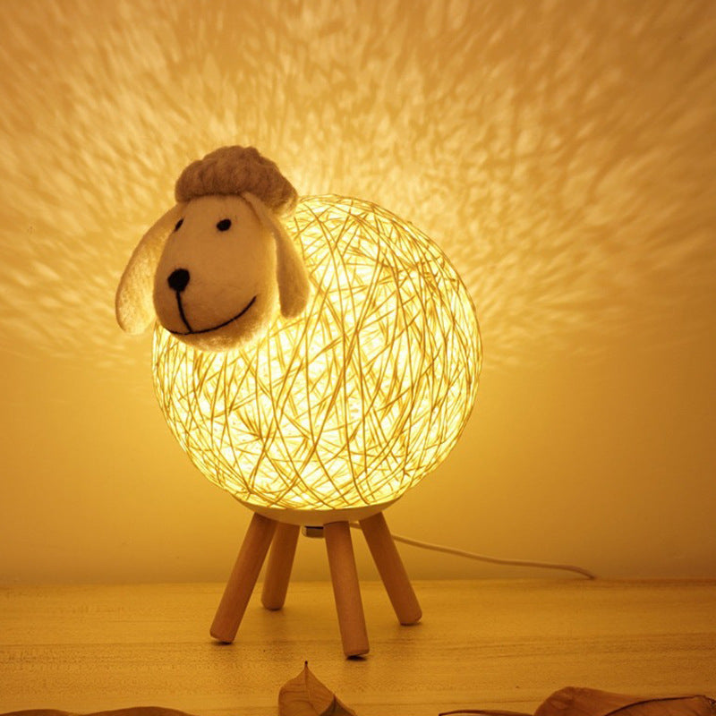 Nordic-Style Sheep Night Light - Warm Romantic Bedroom Lamp