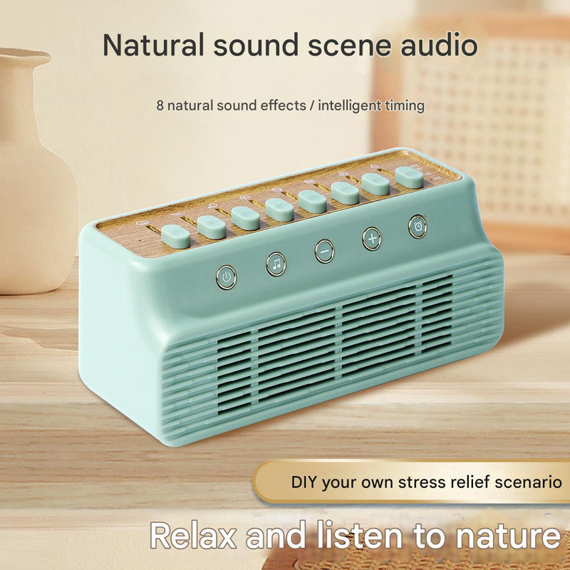 Retro White Noise Sound Machine & Bluetooth Speaker - 8 Nature Sounds, Smart Timer(white)