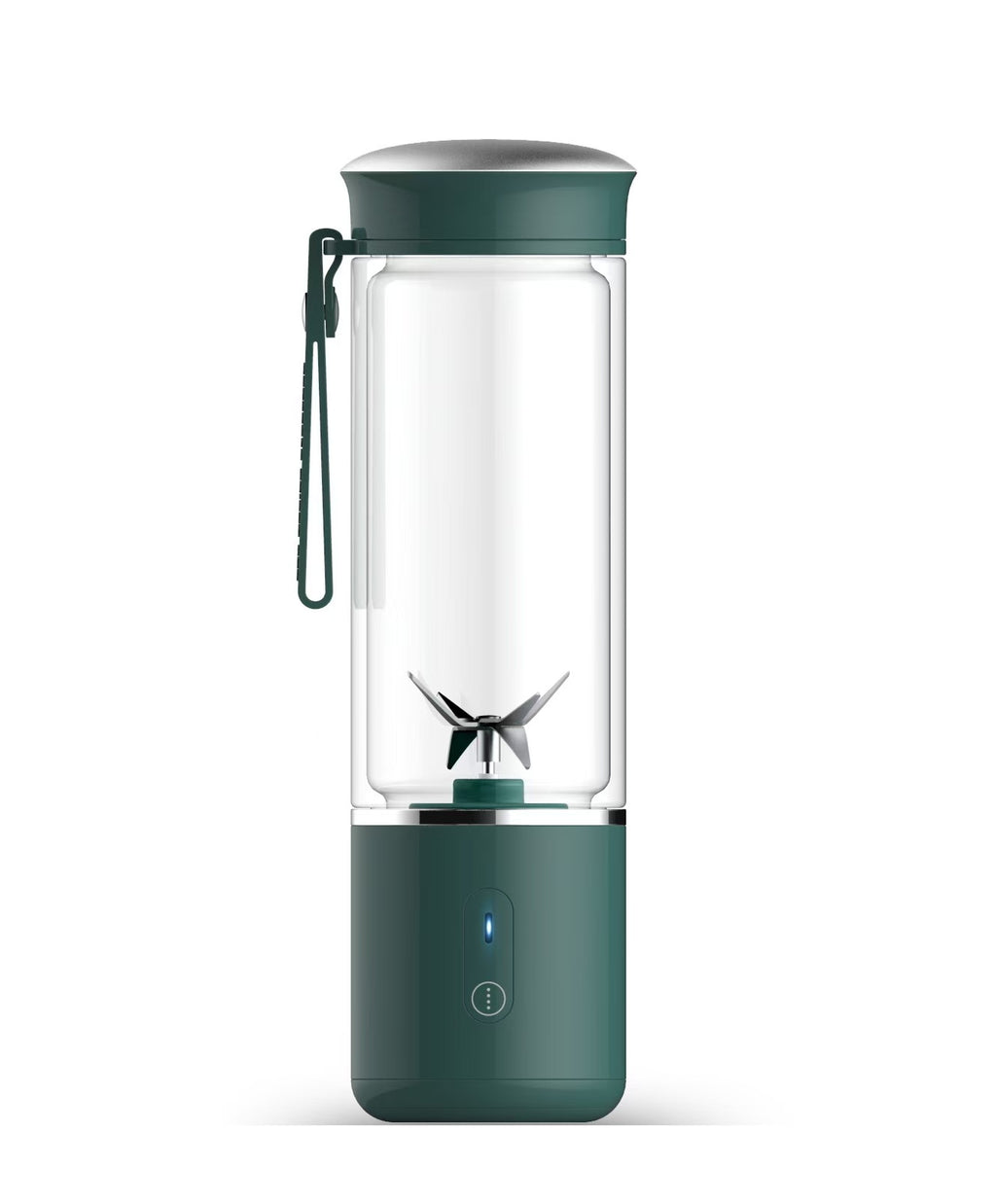 Portable Electric Juicer Blender - 450ml Glass Cup, 6-Blade, 20000RPM, USB Rechargeable(Green)